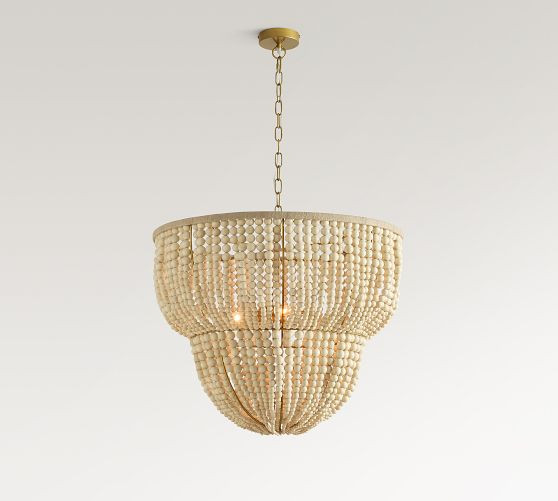 Bristol Wood Bead 2-Tier Chandelier (30") | Pottery Barn (US)