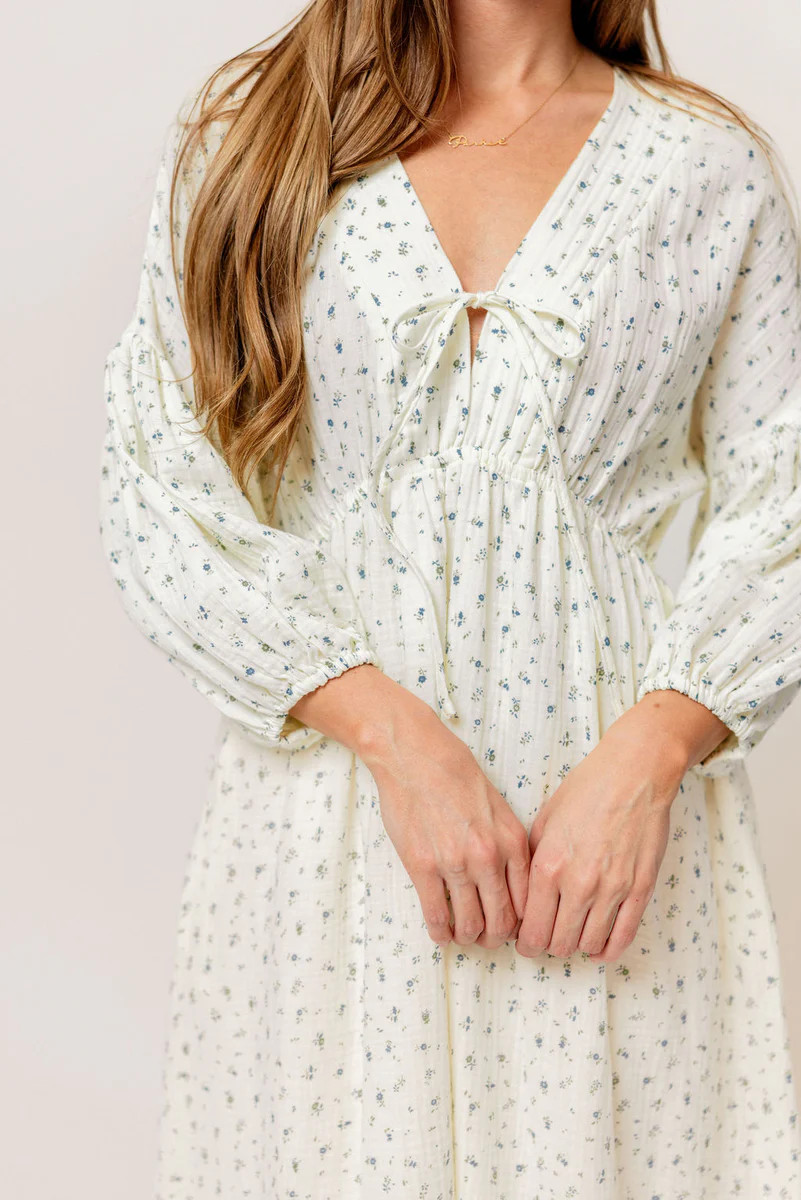 Hunter 100% Cotton Midi Dress in Bluebonnet - Bump Friendly *2/20 PRE- | Worth Collective