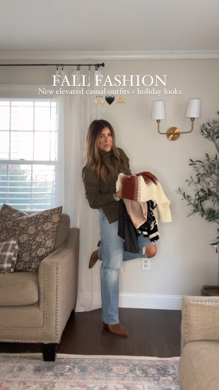 The cutest elevated casual fall outfits + holiday looks. Use my code LAURENHORNSTYLE15 for 15% OFF at Baltic Born! Xx 

Wearing meds and small in brown and white sweater. The satin pants are a hair big so might consider sizing down but waist fits. Could have got a small in last top.

Holiday outfit, thanksgiving outfit, fall outfit, datenight outfit. Sized up in skirt.

#LTKStyleTip #LTKSeasonal