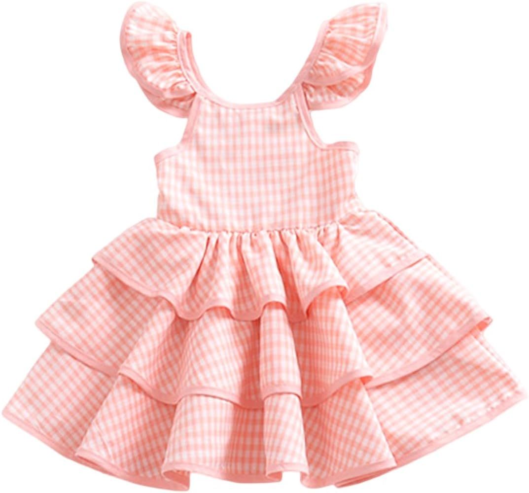 YOHA Baby Girls Ruffle Dress Baby Shower Dress Girls Birthday Tutu Dress Girls Tutu Toddler Dress | Amazon (US)