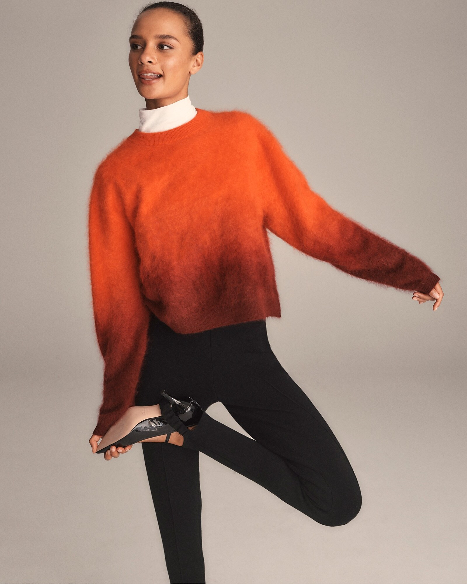 Dip-dyed brushed cashmere crewneck sweater | J. Crew US