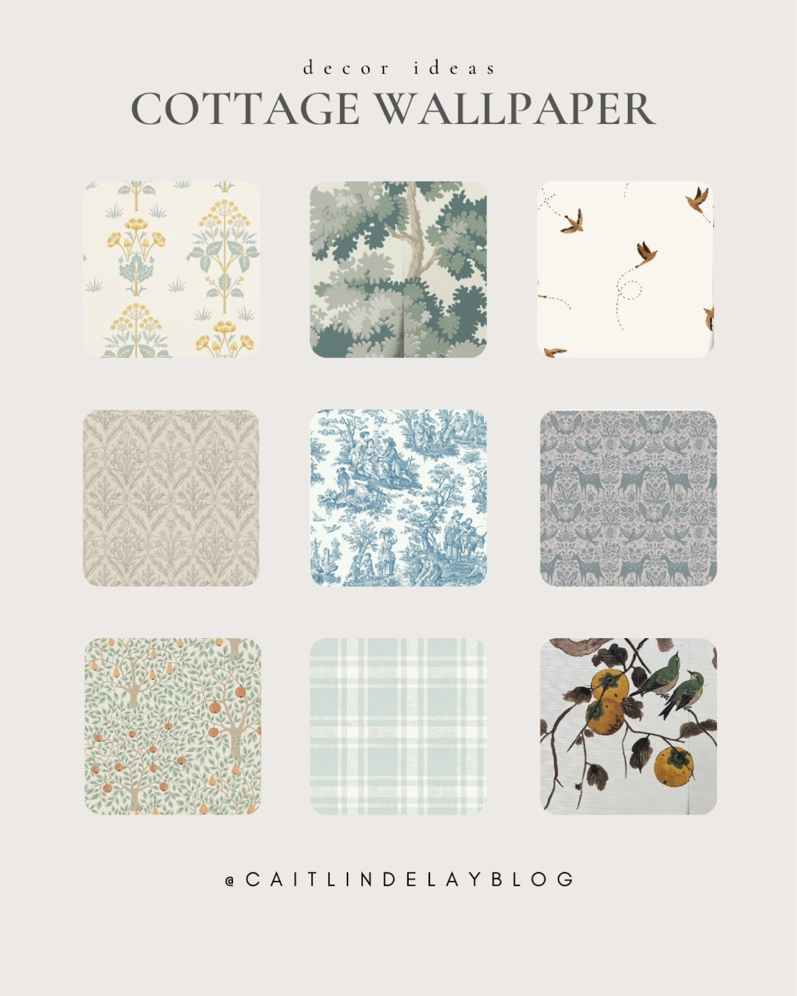 Cottage Interior wallpaper in vintage florals, stripes and checks, nature-inspired, and french toile. 

#LTKStyleTip #LTKHome #LTKSeasonal