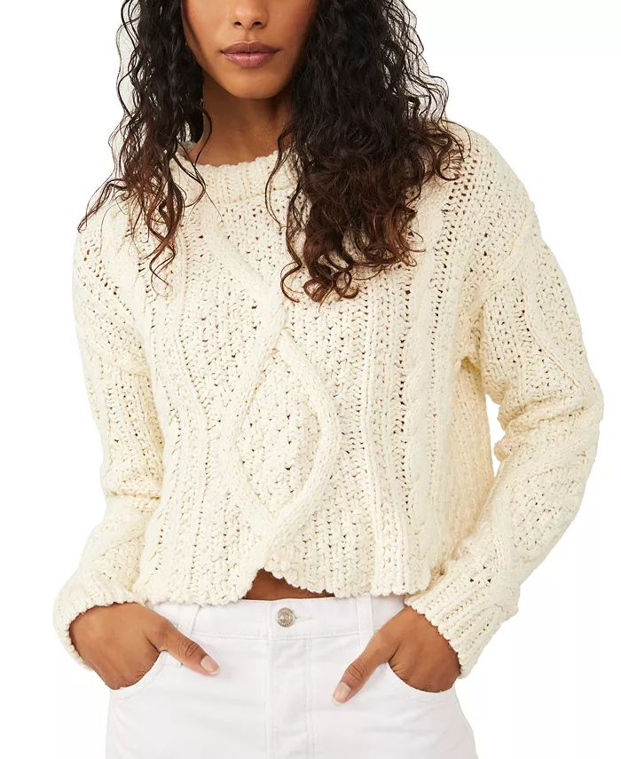 Free People Women's Cutting Edge Solid Cable-Knit Sweater & Reviews - Sweaters - Women - Macy's | Macys (US)