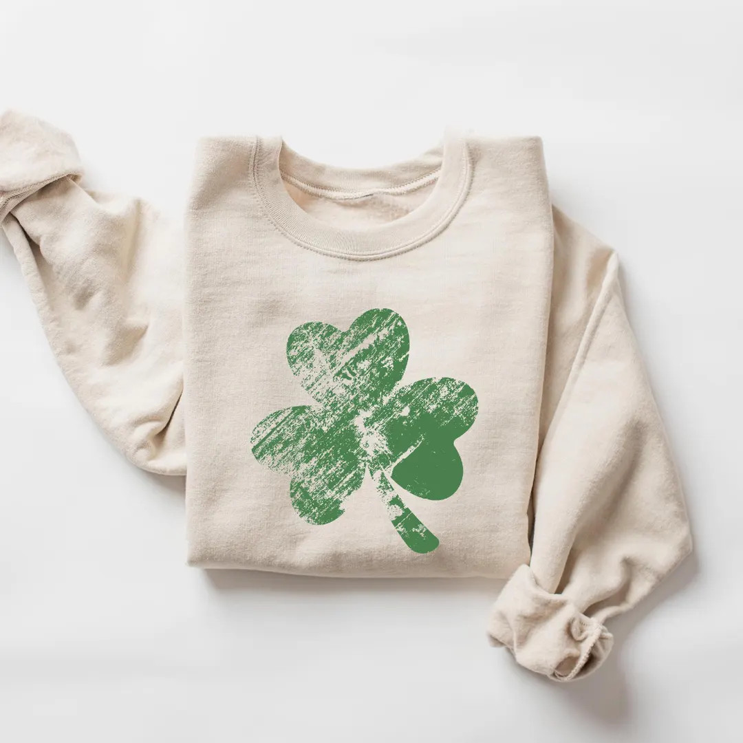 Retro Shamrock Sweatshirt, Womens Shenanigans Sweater, St Patricks Day Outfit, Lucky T-Shirt, Iri... | Etsy (US)