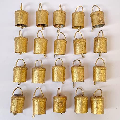 Vivanta Small Mini Gold Rustic Vintage Iron Tin Metal Christmas Ornaments Jingle Bells for Crafts... | Amazon (US)