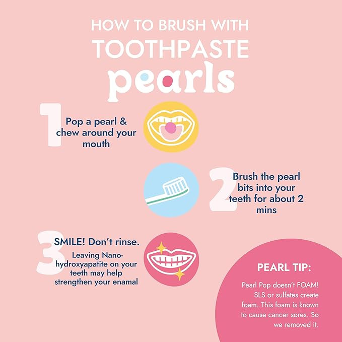 Toothpaste Pearls, Chewy Fluoride Free Toothpaste for Kids & Adults, Stocking Stuffer, Mess-Free ... | Amazon (US)