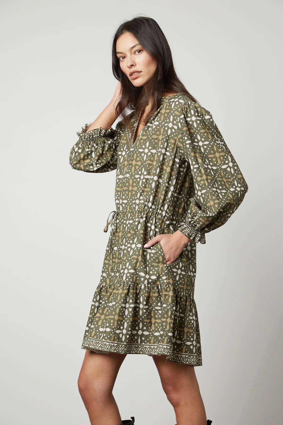 KATARINA PRINTED COTTON CAMBRIC BOHO DRESS | Velvet by Graham & Spencer