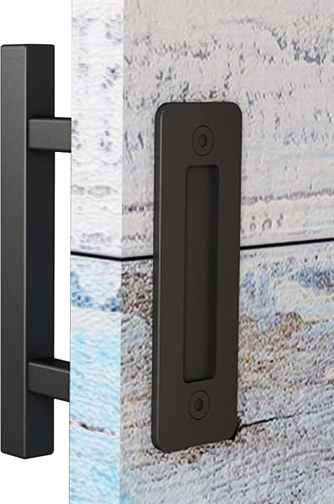 EaseLife 10" Sliding Barn Door Pull Handle with Flush Hardware Set,Double Sided,Heavy Duty,Square... | Amazon (US)