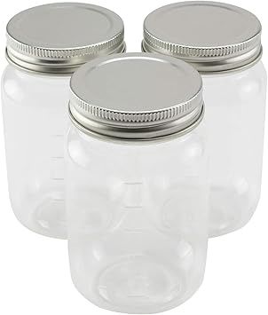 3ct. Plastic Mason Jars by Craft Smart, 16oz. | Amazon (US)