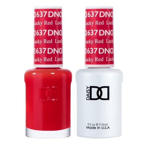 DND Gel Polish Set - 1 each of Red Gel Polish and Red Nail Polish, 637 Lucky Red, 0.5 Fl Oz | Amazon (US)