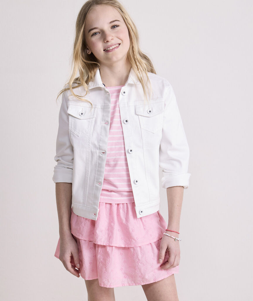 Girls' White Denim Jacket | vineyard vines