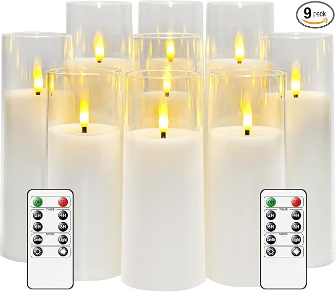 Flickering Flameless Candles Battery Operated with Remote and 2/4/6/8 H Timer Plexiglass Led Pill... | Amazon (US)