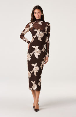 Florentine Embroidered Mesh Midi Dress | ASTR The Label (US)