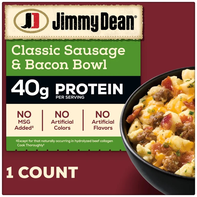 Jimmy Dean Protein Breakfast Bowl, Classic Sausage, Bacon, Cheese & Scrambled Egg, Frozen, 7.25 o... | Walmart (US)