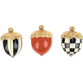 MACKENZIE-CHILDS Decorative Acorns, Resin Acorn Fall Decor for Kitchen and Home, Set of 3, Black-... | Amazon (US)