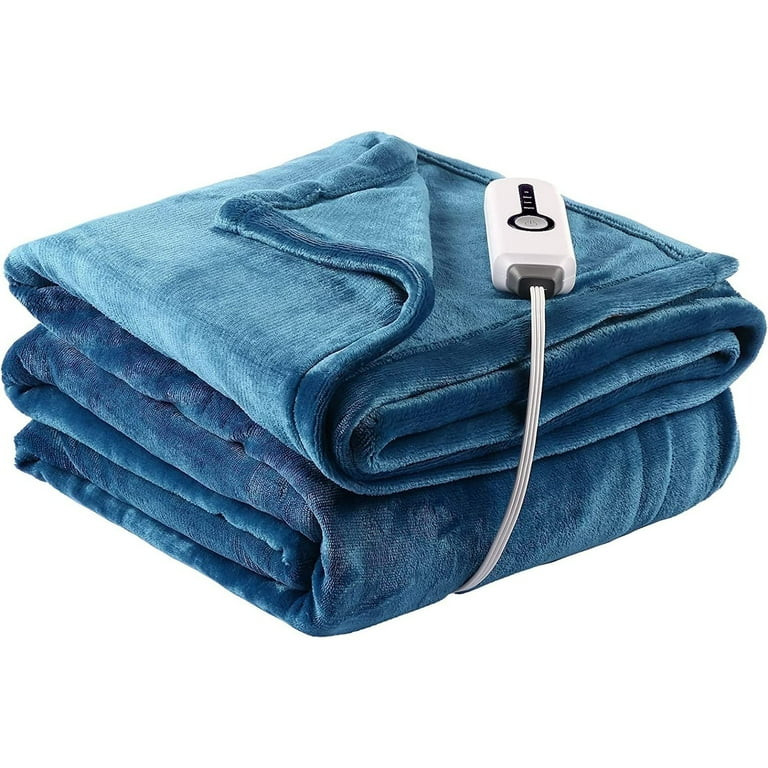 SUNNY HEAT Electric Heated Blanket 62" x 84" Twin Size Flannel -4 Heating Settings & 10 Hours Aut... | Walmart (US)