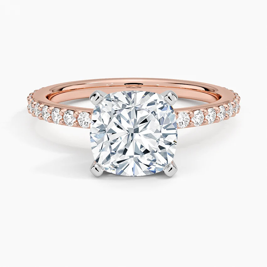 Petite Shared Prong Three-Quarter Coverage Diamond Ring (1/3 ct. tw.) in 14K Rose Gold | Brilliant Earth