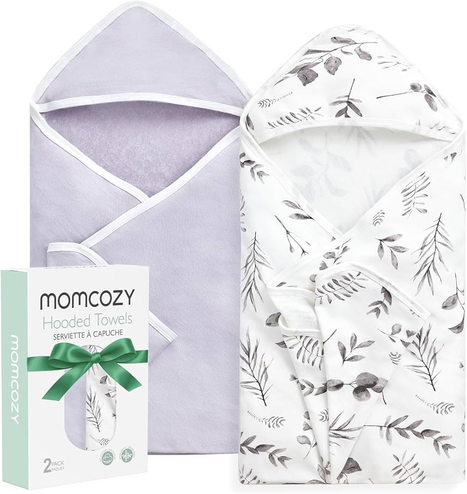 Momcozy Baby Hooded Towel Made from Cotton, 2 Count, 28 X 28 Inch | Amazon (US)