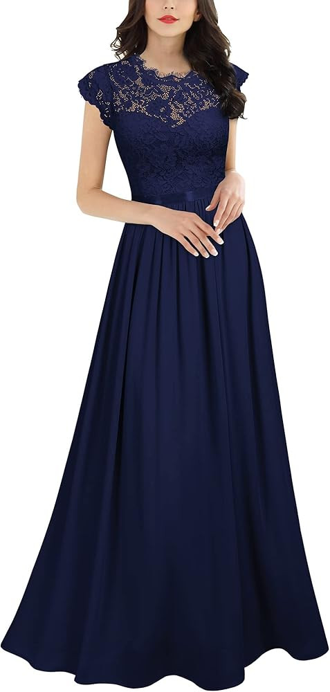 Miusol Women's Formal Floral Lace Evening Party Maxi Dress | Amazon (US)