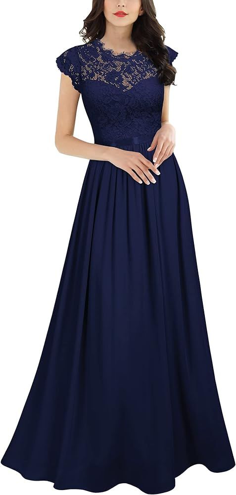 Miusol Women's Formal Floral Lace Evening Party Maxi Dress | Amazon (US)