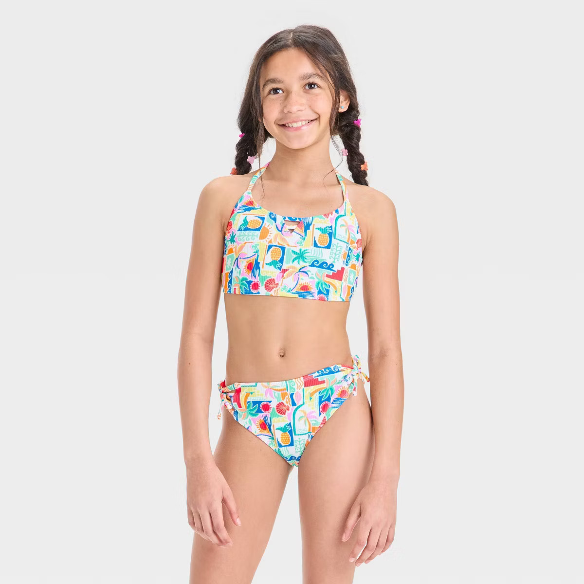 Girls' Vacay Abroad Tree Printed Bikini Set - art class™ | Target