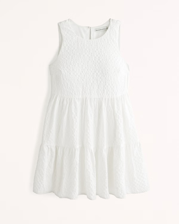 Seersucker Trapeze Mini Dress | Abercrombie & Fitch (US)