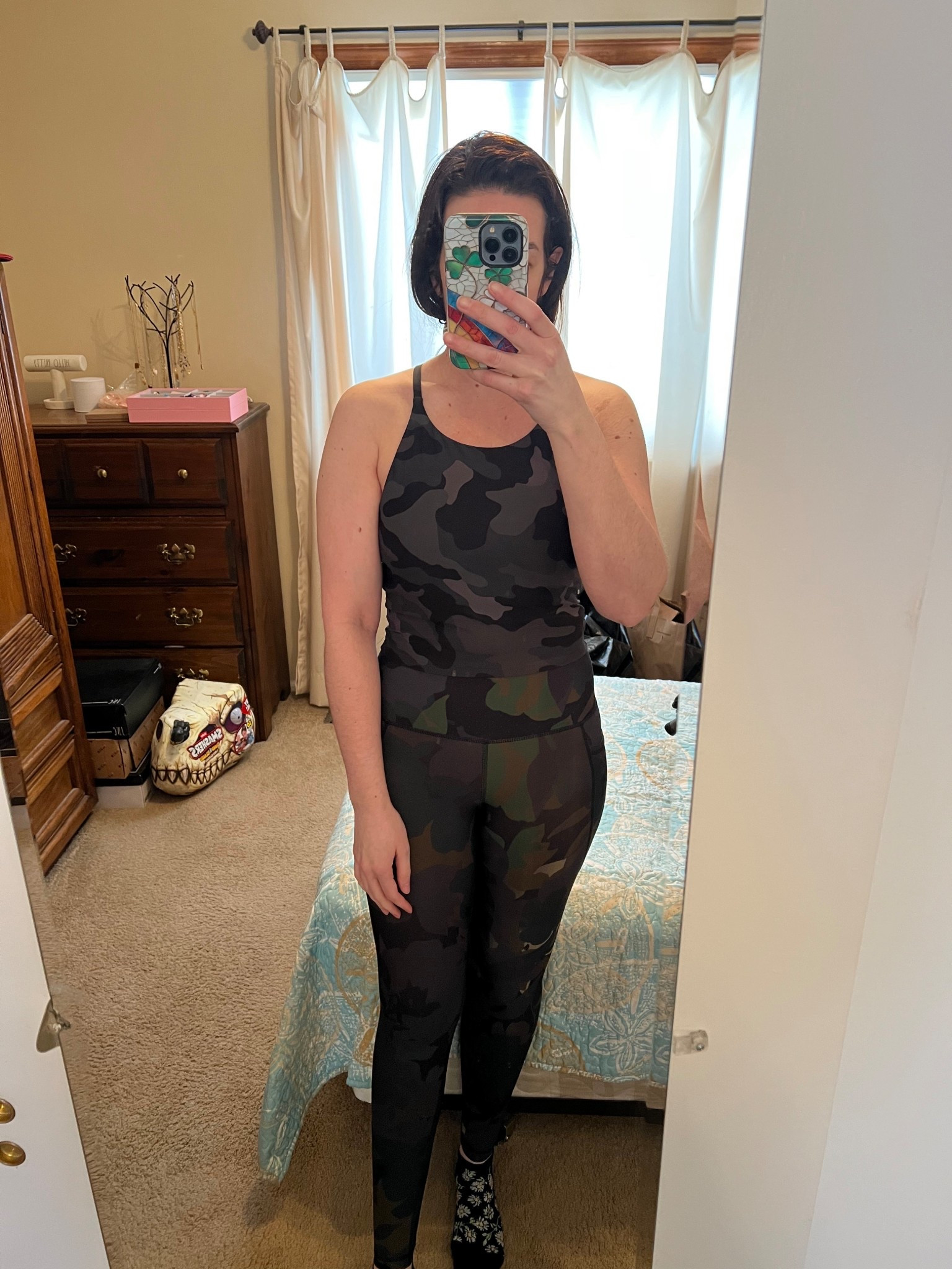 Pilates reformer outfit - camo short sleeve top (small). Camo leggings (small). #pilatesoutfit #pilatesreformer #workouttop #pilatestop #shortsleevetop #camotop #pilatesreformeroutfit #workoutoutfit #fitnessgear #gymoutfit #activewear 
#camoleggings #leggings 

#LTKfitnessgoals #LTKootd #LTKActive