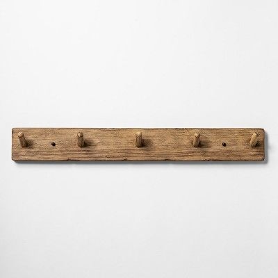 24" x 2.4" Wood Wall Hooks Brown - Threshold™ | Target