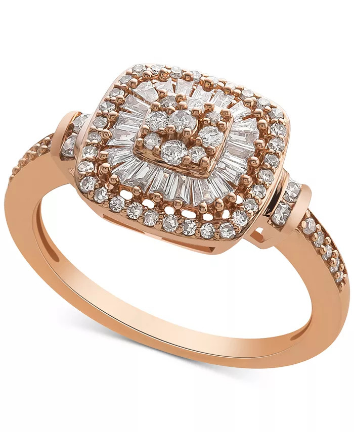 Diamond Vintage-Inspired Ring (1/2 ct. t.w.) in 14k White, Yellow or Rose Gold | Macys (US)