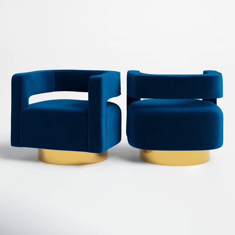 Aysha Velvet Swivel Barrel Chair | Wayfair North America