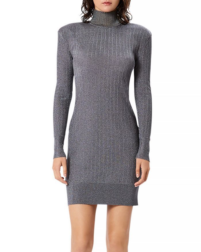 Metallic Rib Strong Shoulder Mini Dress | Bloomingdale's (US)