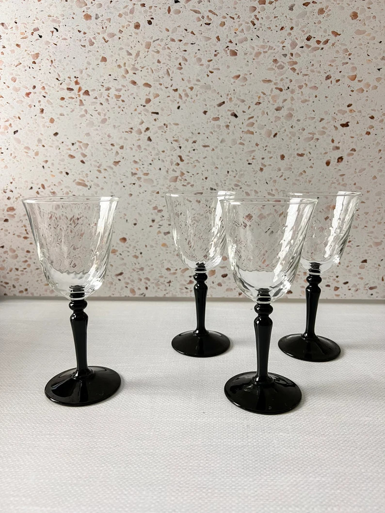 Vintage Wine Glasses Perfect for Halloween Decor by Luminarc - Etsy | Etsy (US)