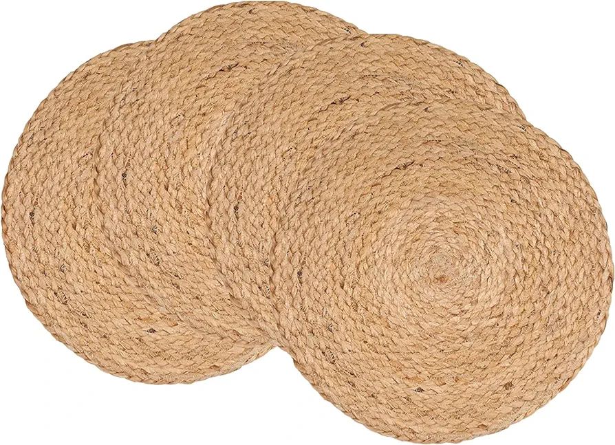 Jute Hand Braided Tablemat Set of 4 Natural Fiber Rustic Vintage Farmhouse Table top & Dining Tab... | Amazon (US)