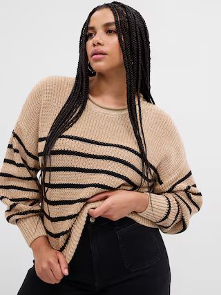 Relaxed Stripe Shaker-Stitch Sweater | Gap Factory