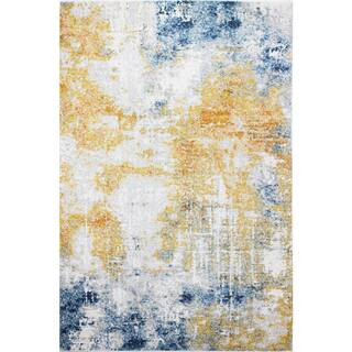Everek Multi 9 ft. x 12 ft. (8'6" x 11'6") Abstract Transitional Area Rug | The Home Depot