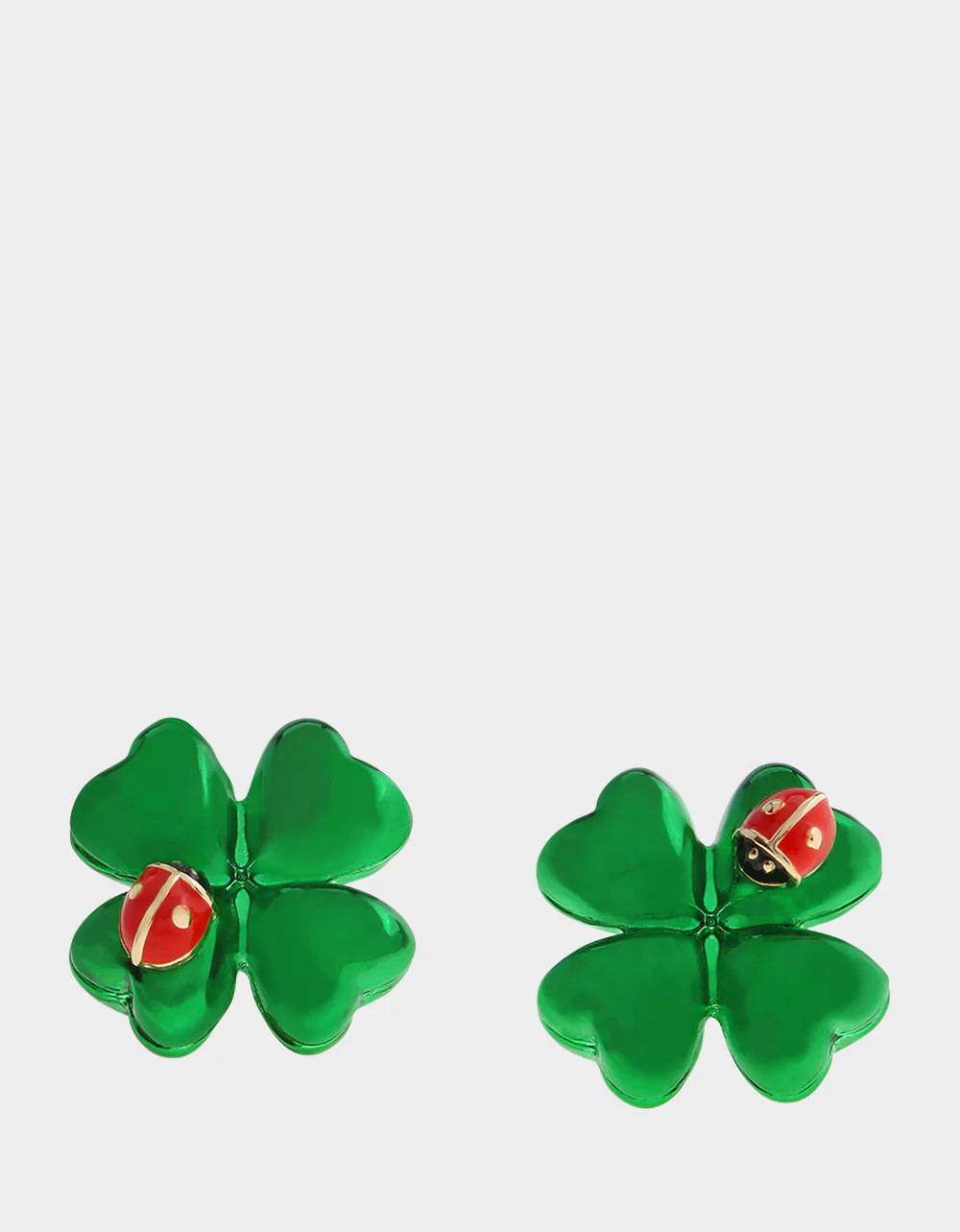 SHAMROCK LADYBUG STUD EARRINGS GREEN Women's St. Patrick's Day Shamrock Ladybug Earrings | Betsey Johnson