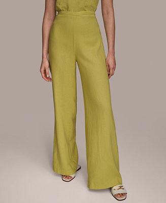 Women's Linen-Blend Wide Leg Pants | Macy's