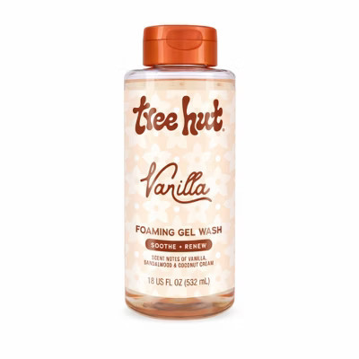 Tree Hut Vanilla Foaming Gel Body Wash - 18 fl oz: Whole Body Moisturizing & Softening, Paraben-Free, Vegan | Target
