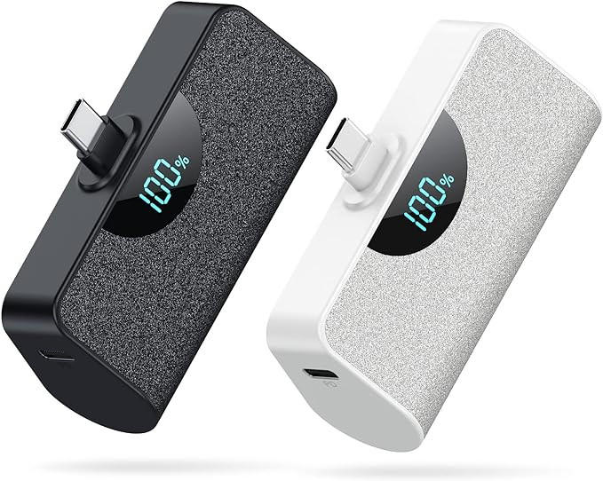 [2 Pack]Mini Portable Charger USB-C Power Bank 5200mAh,LCD Display PD Fast Charging Battery Pack ... | Amazon (US)