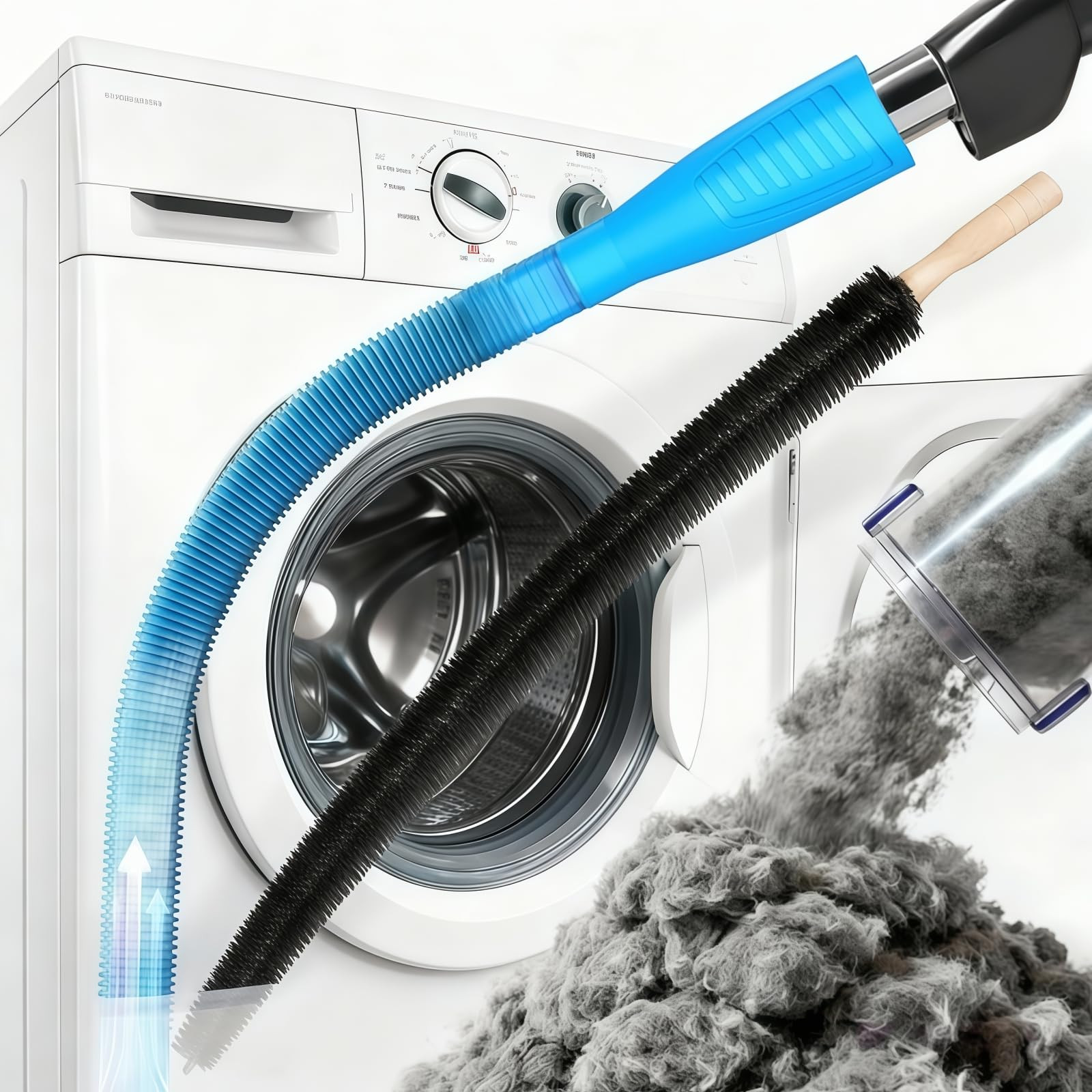 Dryer Vent Cleaner Kit - Universal Vacuum Hose Attachment & Lint Brush, Effectively Clean Clogged... | Amazon (US)