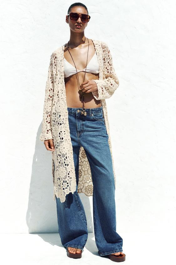 CROCHET KIMONO JACKET | Zara US