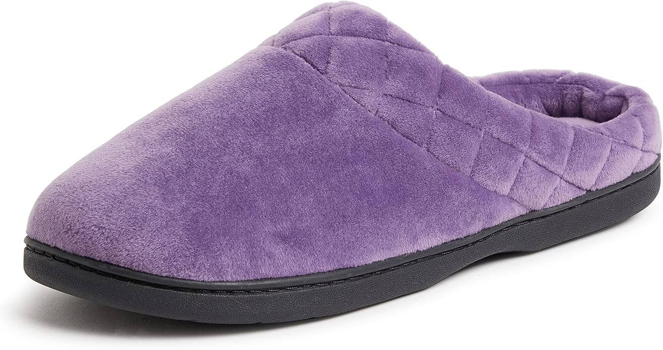 Dearfoams Women's Memory Foam Indoor Outdoor Darcy Velour Clog House Slipper with Wide Widths | Amazon (US)