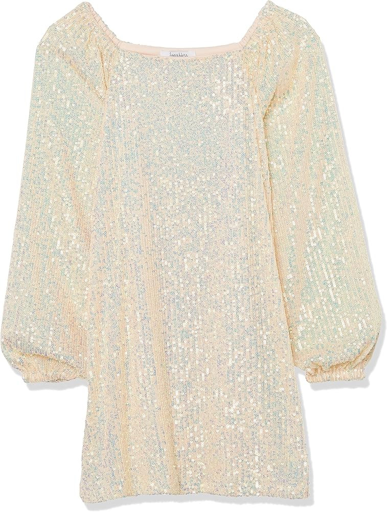 Girls' Long Sleeve A-line Sequined Party Dress       
Material: Polyester | Amazon (US)