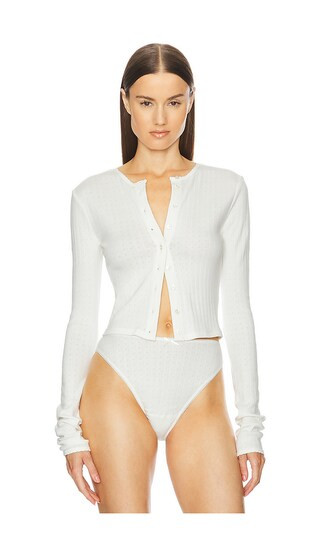 Pointelle Cardigan in White | Revolve Clothing (Global)
