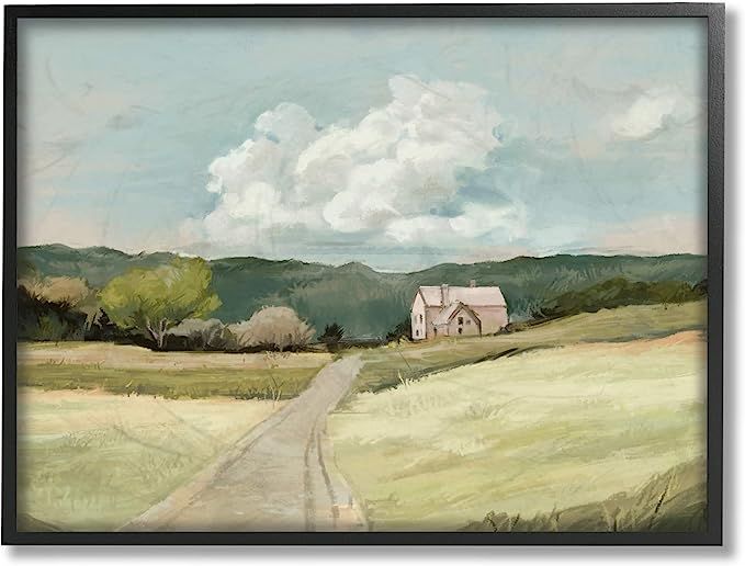 Stupell Industries Road Leading Home Countryside Mountain Landscape, Design by Ziwei Li Black Fra... | Amazon (US)