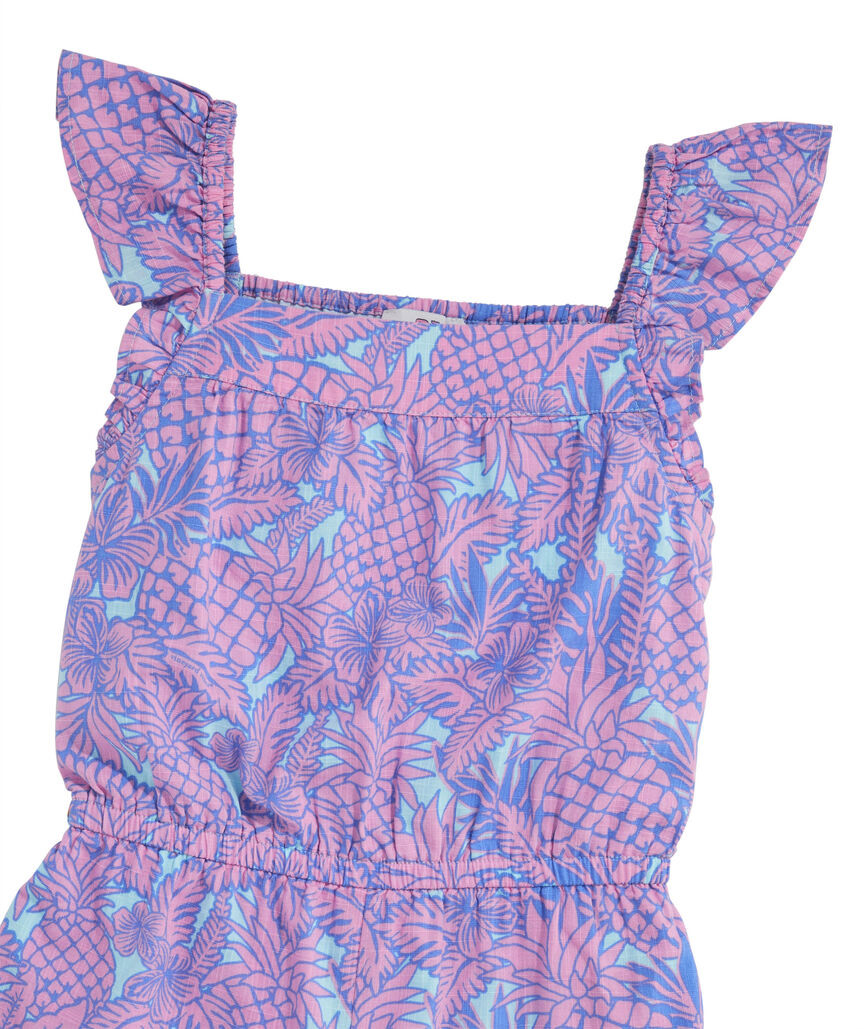 OUTLET Girls' Flutter-Sleeve Square-Neck Romper | vineyard vines