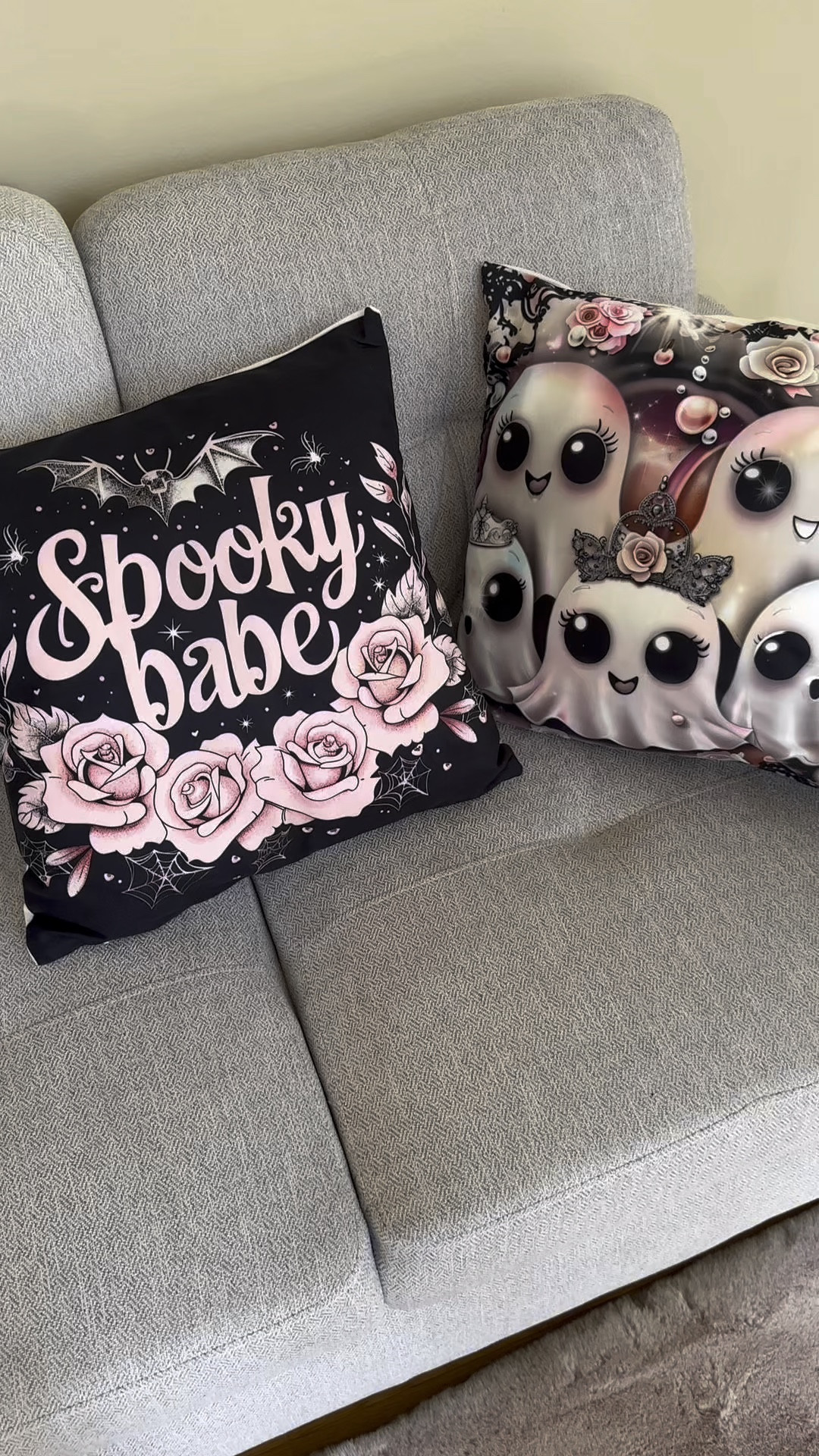 "✨👻 Have you heard about Spooky Chic Velvet Pillows? They're the talk of the season and an absolute must-have for any girly girl's room! These adorable ghost and bat covers bring the perfect mix of charm and whimsy to your Halloween decor. With soft velvet, cute eyelashes, and sparkly details, they're irresistibly stylish and cozy. 

Transform your space into a boo-tiful haven and embrace the spooky season with flair and fabulousness! 🌙💖

#SpookyChic #VelvetVibes #GirlyHalloween #Boo-tifulDecor"

#LTKSeasonal #LTKVideo #LTKHome