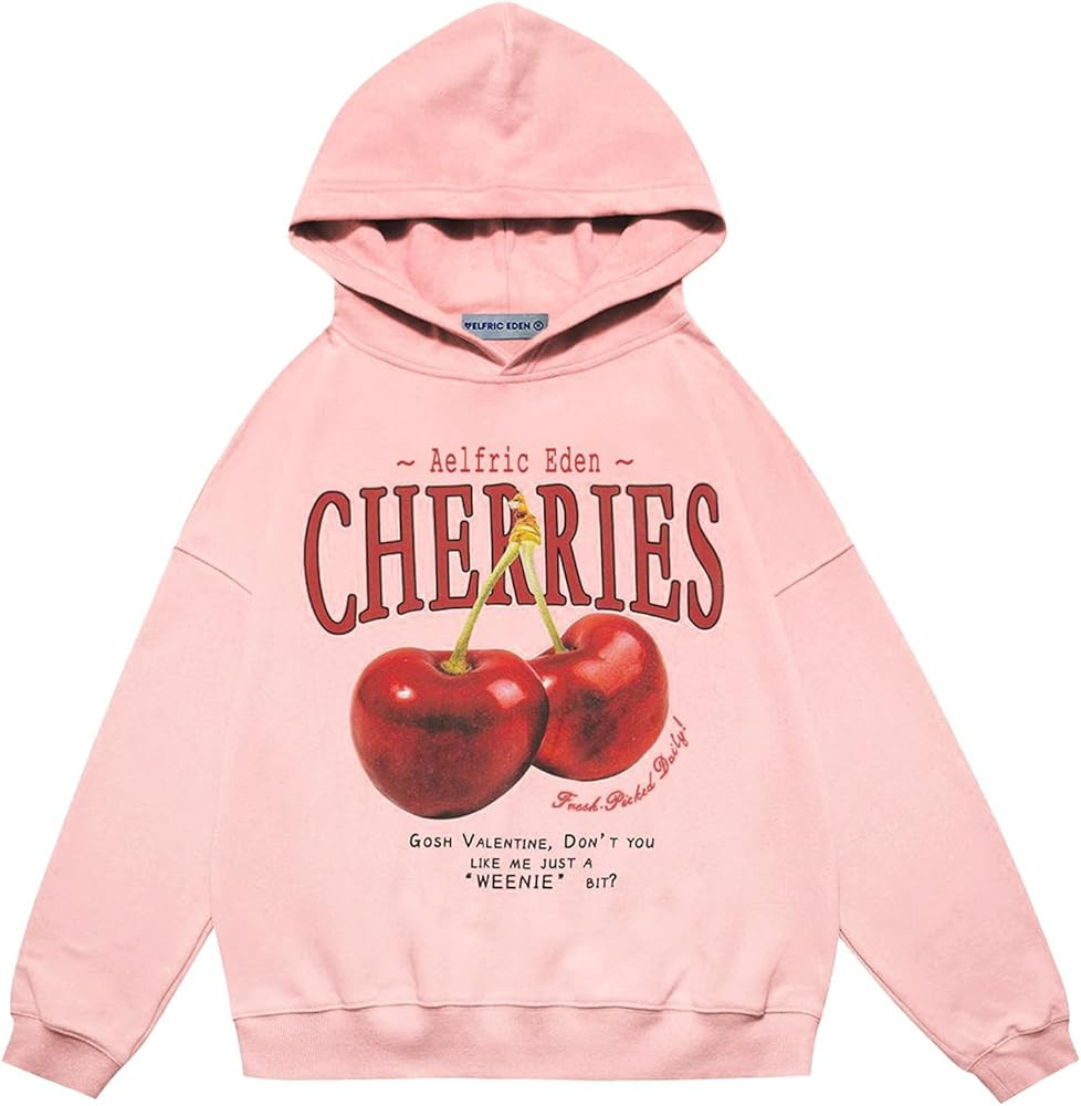 Aelfric Eden Cherry Graphic Hoodies Streetwear Hooded Sweatshirt Pullover Hip Hop Fashion Hoodies... | Amazon (US)