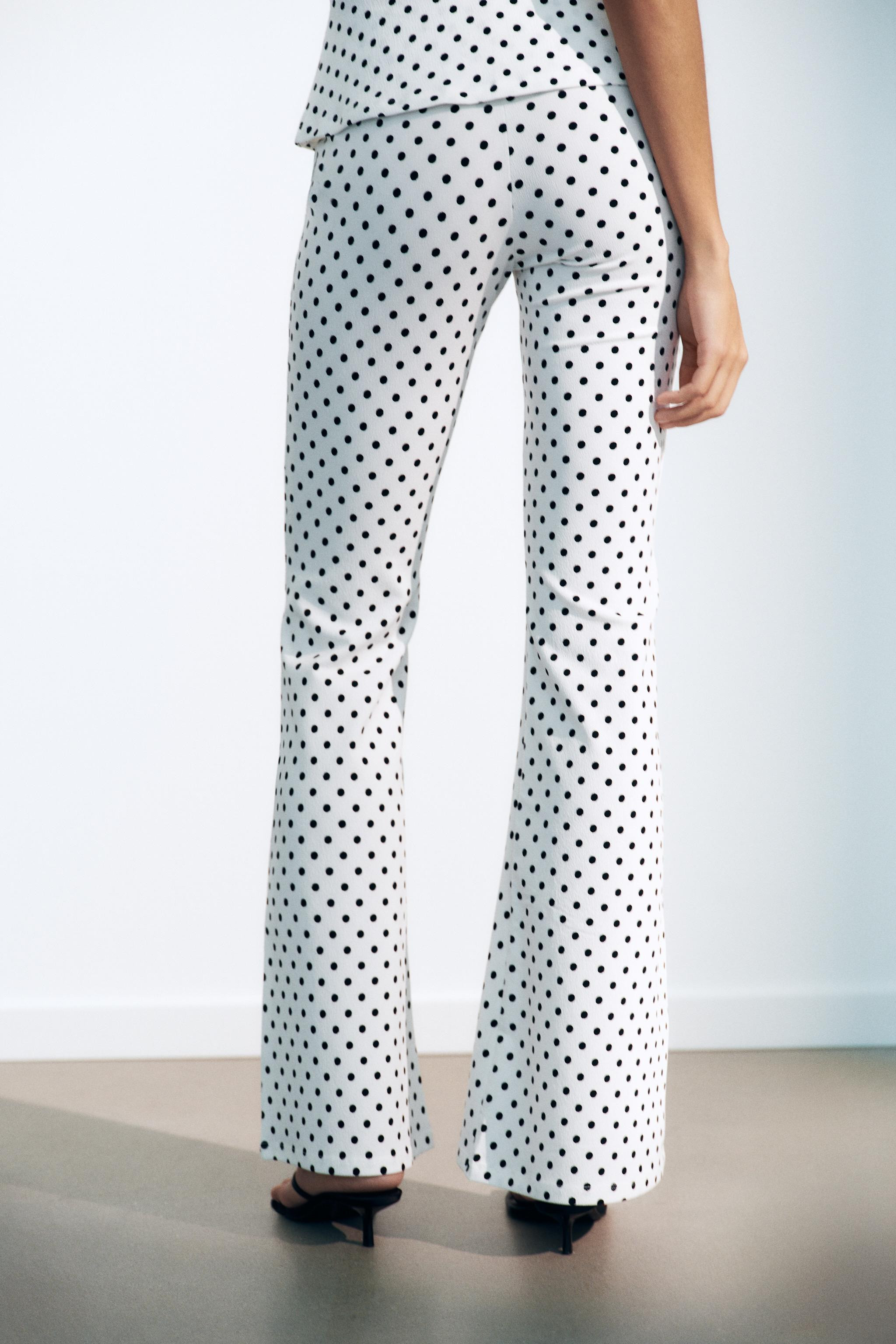 STRETCH FLARE DOT TROUSERS | Zara UK