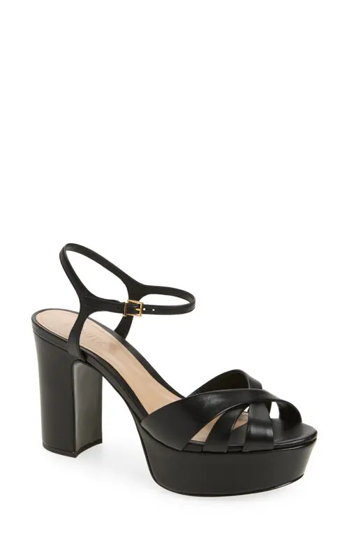 Schutz Keefa Platform Sandal in Black Leather at Nordstrom, Size 8 | Nordstrom